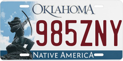 OK license plate 985ZNY