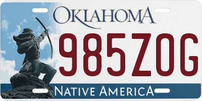 OK license plate 985ZOG