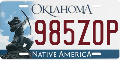 OK license plate 985ZOP