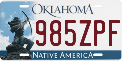 OK license plate 985ZPF