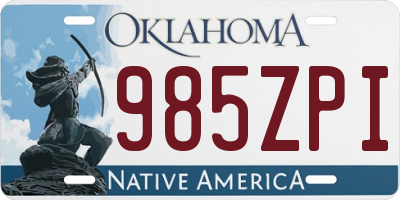OK license plate 985ZPI