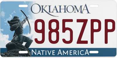 OK license plate 985ZPP