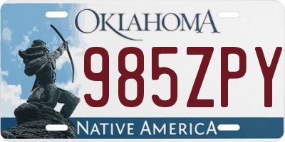 OK license plate 985ZPY