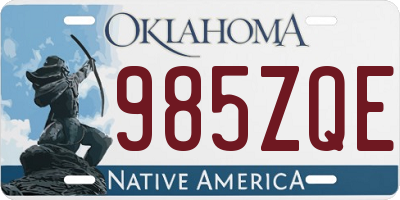 OK license plate 985ZQE