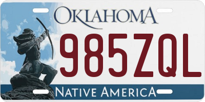 OK license plate 985ZQL