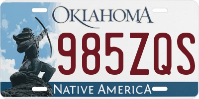 OK license plate 985ZQS