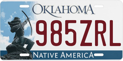 OK license plate 985ZRL