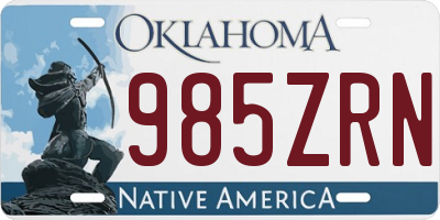 OK license plate 985ZRN