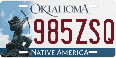 OK license plate 985ZSQ