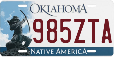 OK license plate 985ZTA