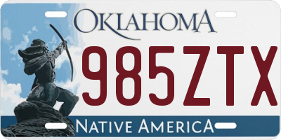 OK license plate 985ZTX