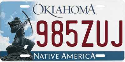 OK license plate 985ZUJ