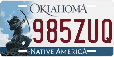 OK license plate 985ZUQ