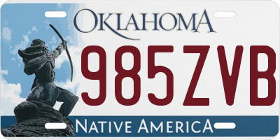 OK license plate 985ZVB