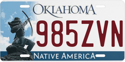 OK license plate 985ZVN