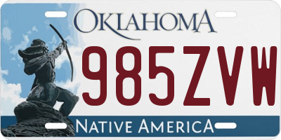 OK license plate 985ZVW
