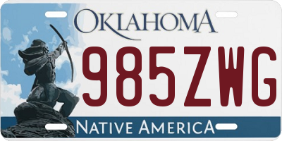 OK license plate 985ZWG