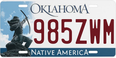 OK license plate 985ZWM