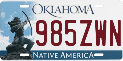 OK license plate 985ZWN