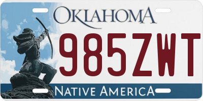 OK license plate 985ZWT