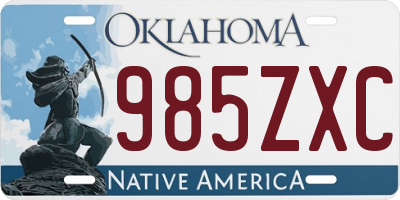 OK license plate 985ZXC