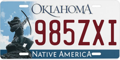 OK license plate 985ZXI