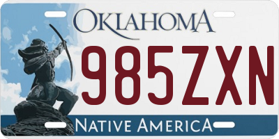 OK license plate 985ZXN