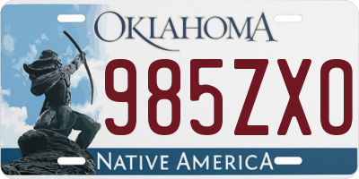 OK license plate 985ZXO