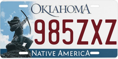 OK license plate 985ZXZ