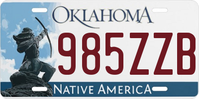 OK license plate 985ZZB