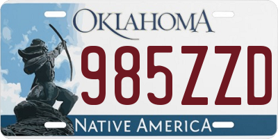 OK license plate 985ZZD