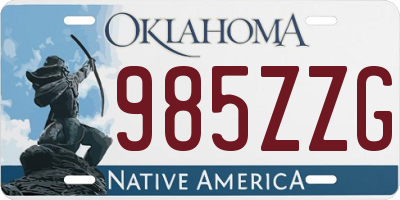 OK license plate 985ZZG