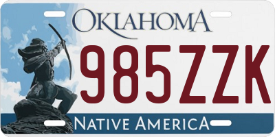 OK license plate 985ZZK