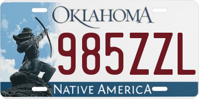 OK license plate 985ZZL