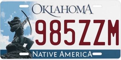 OK license plate 985ZZM