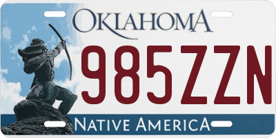 OK license plate 985ZZN