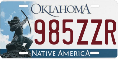 OK license plate 985ZZR