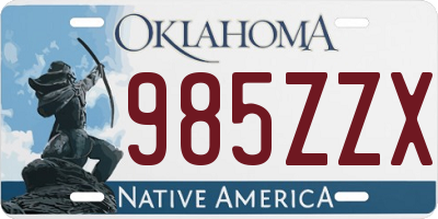 OK license plate 985ZZX