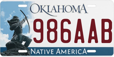 OK license plate 986AAB