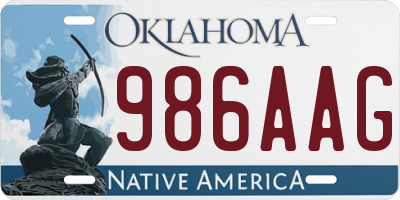 OK license plate 986AAG