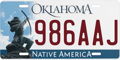 OK license plate 986AAJ