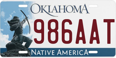 OK license plate 986AAT