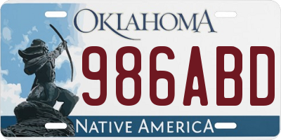 OK license plate 986ABD
