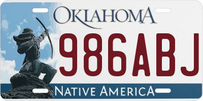 OK license plate 986ABJ