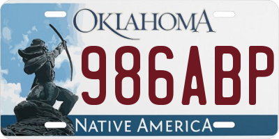 OK license plate 986ABP
