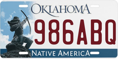 OK license plate 986ABQ