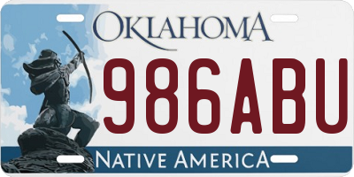 OK license plate 986ABU