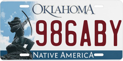 OK license plate 986ABY