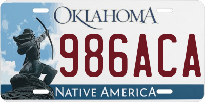 OK license plate 986ACA