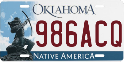 OK license plate 986ACQ
